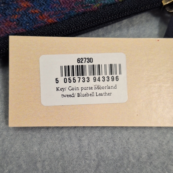 NWT Leather Guild Harris Tweed Wool Tarten Bluebell Leather Coin Purse Scotland - Picture 11 of 14